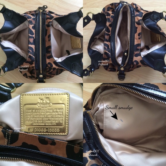 Coach Madison Leopard Hobo Handbag Purse 15555 - Picture 3 of 5